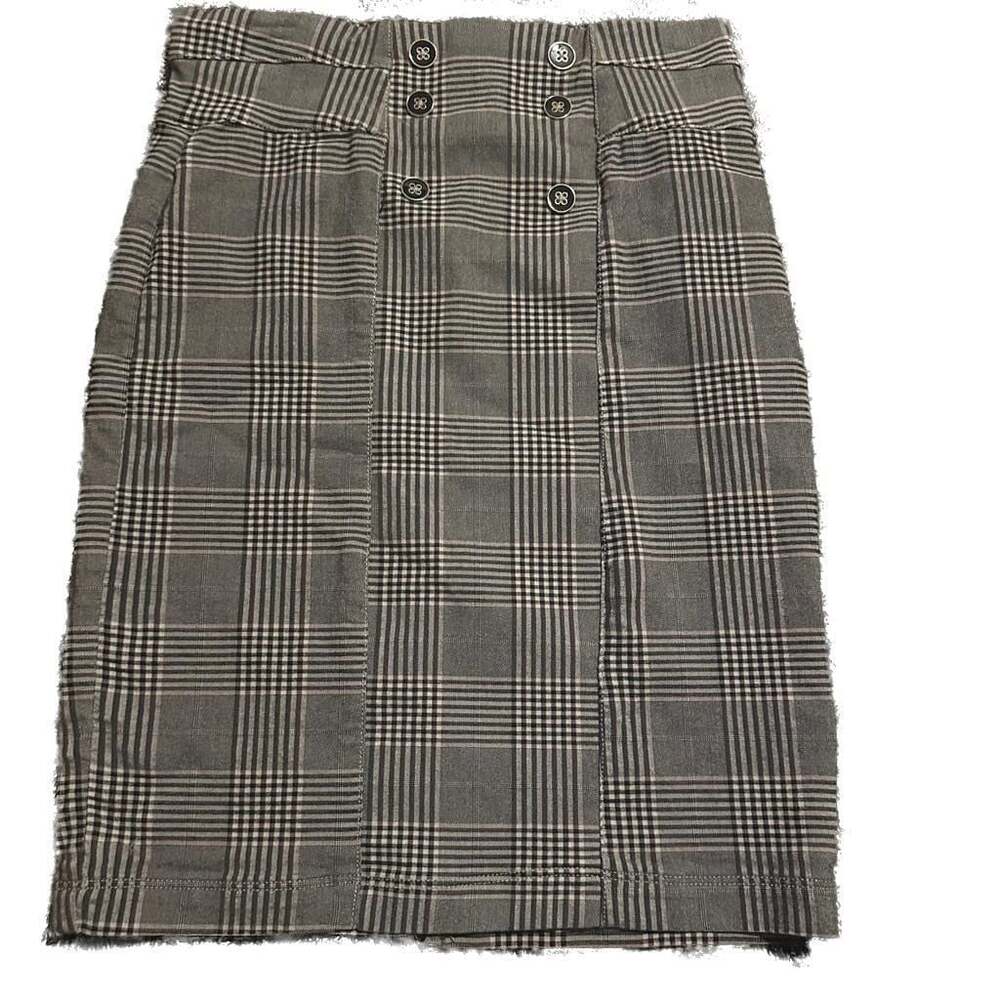 Vintage Tan Plaid Professional Grunge Academia Y2K Pencil Skirt